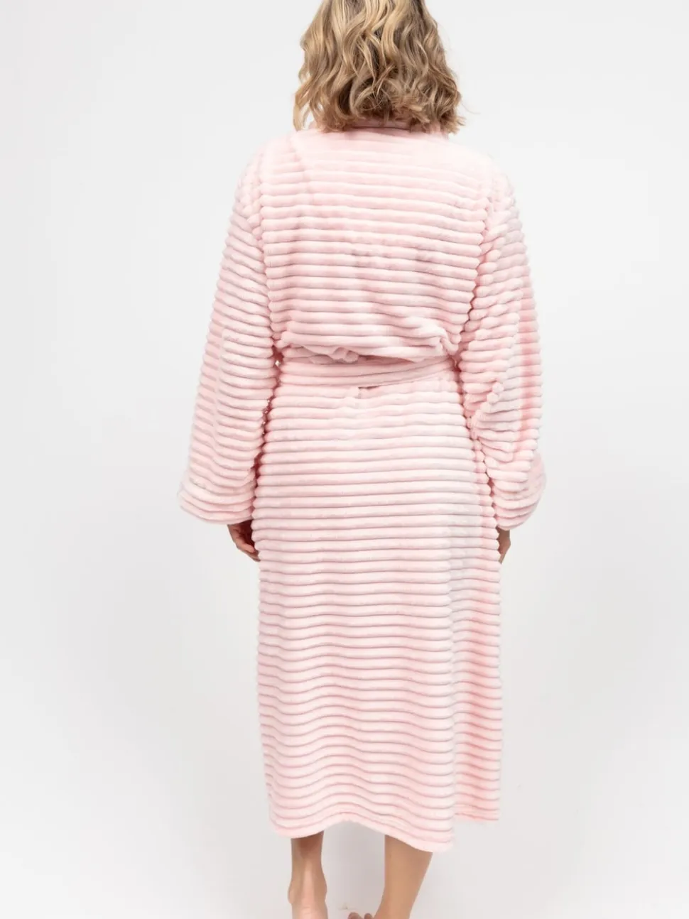 Cyberjammies Pink Striped Sealskin Fleecy Dressing Gown