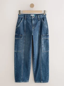 Dark Blue Ankle Straight Leg Carpenter Jeans