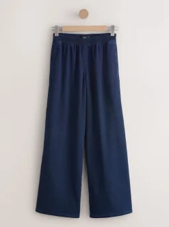 Dark Blue Denim Jersey Joggers