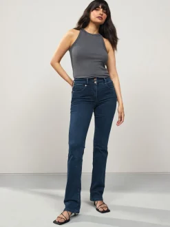 Dark Blue Denim Lift, Slim And Shape Bootcut Jeans