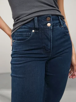 Dark Blue Denim Lift, Slim And Shape Bootcut Jeans