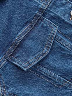 Dark Blue Fuller Bust Fitted Denim Jacket