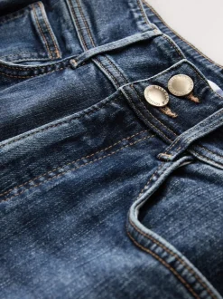 Dark Blue High Rise Stretch Wide Leg Jeans