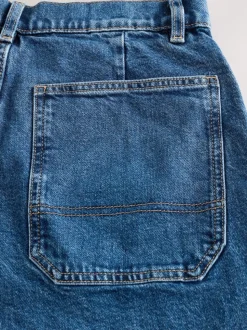 Dark Blue High Rise Utility Wide Leg Jeans