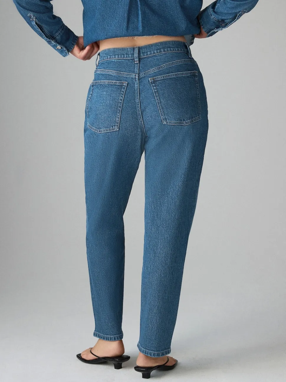 Dark Blue Hourglass Comfort Stretch Column Mom Jeans