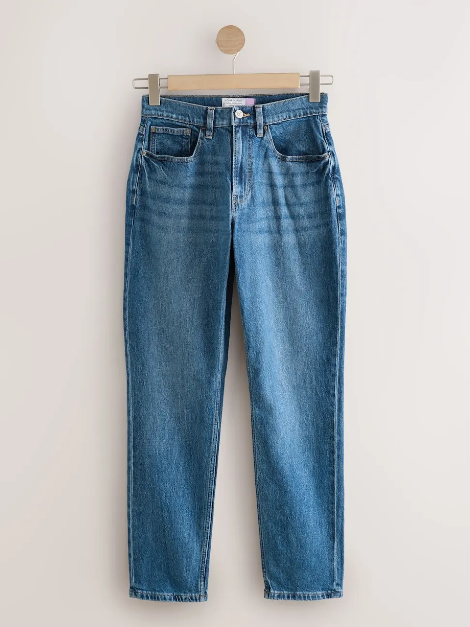 Dark Blue Hourglass Comfort Stretch Column Mom Jeans