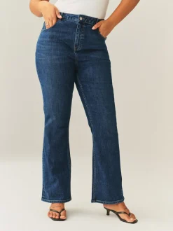 Dark Blue Hourglass Mid Rise Authentic Bootcut Jeans