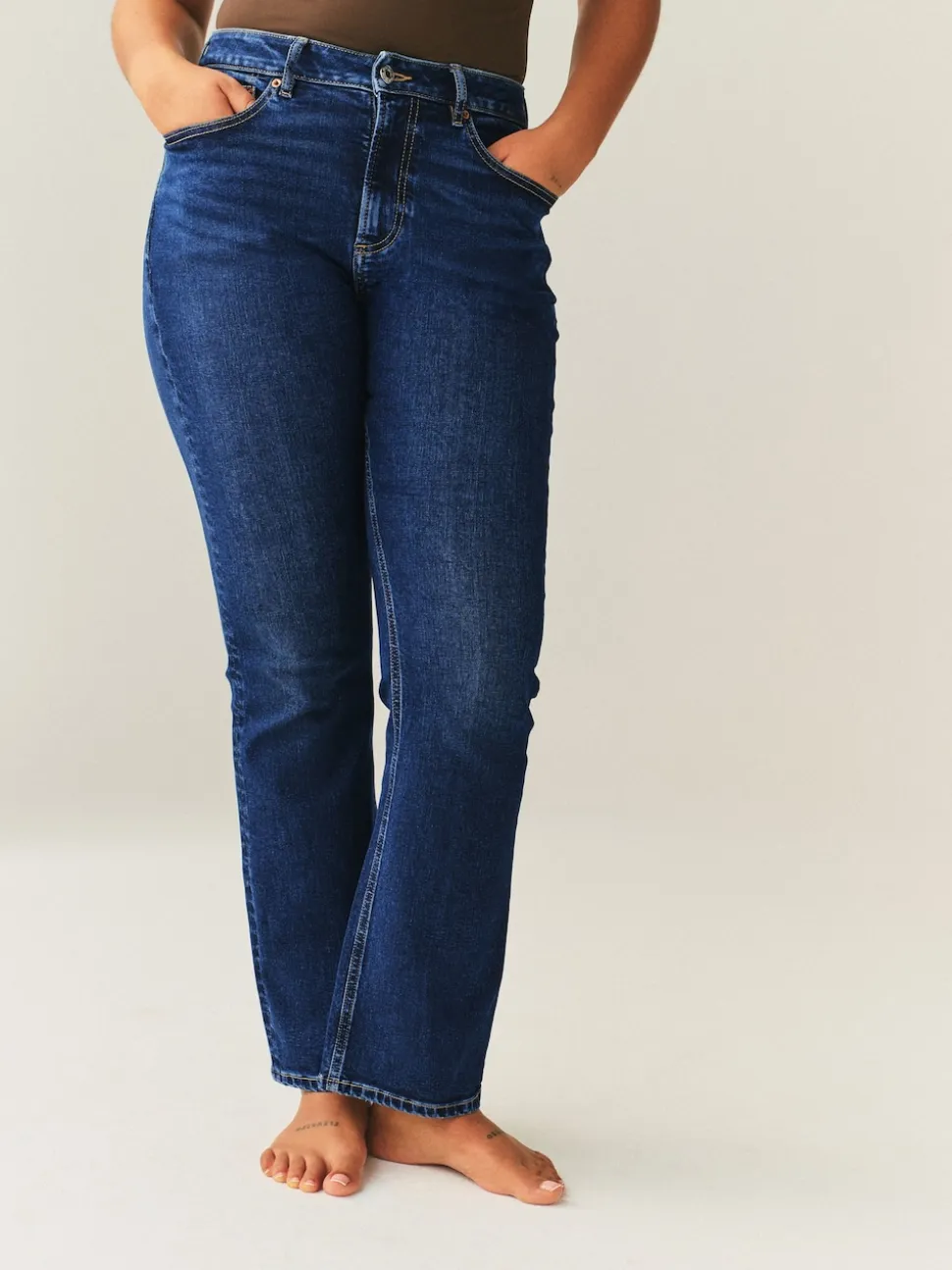 Dark Blue Hourglass Stretch Bootcut Denim Jeans