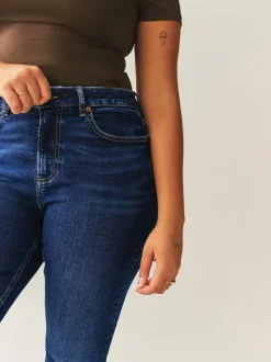 Dark Blue Hourglass Stretch Bootcut Denim Jeans