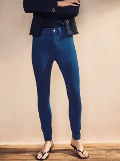 Dark Blue Jersey Denim Leggings