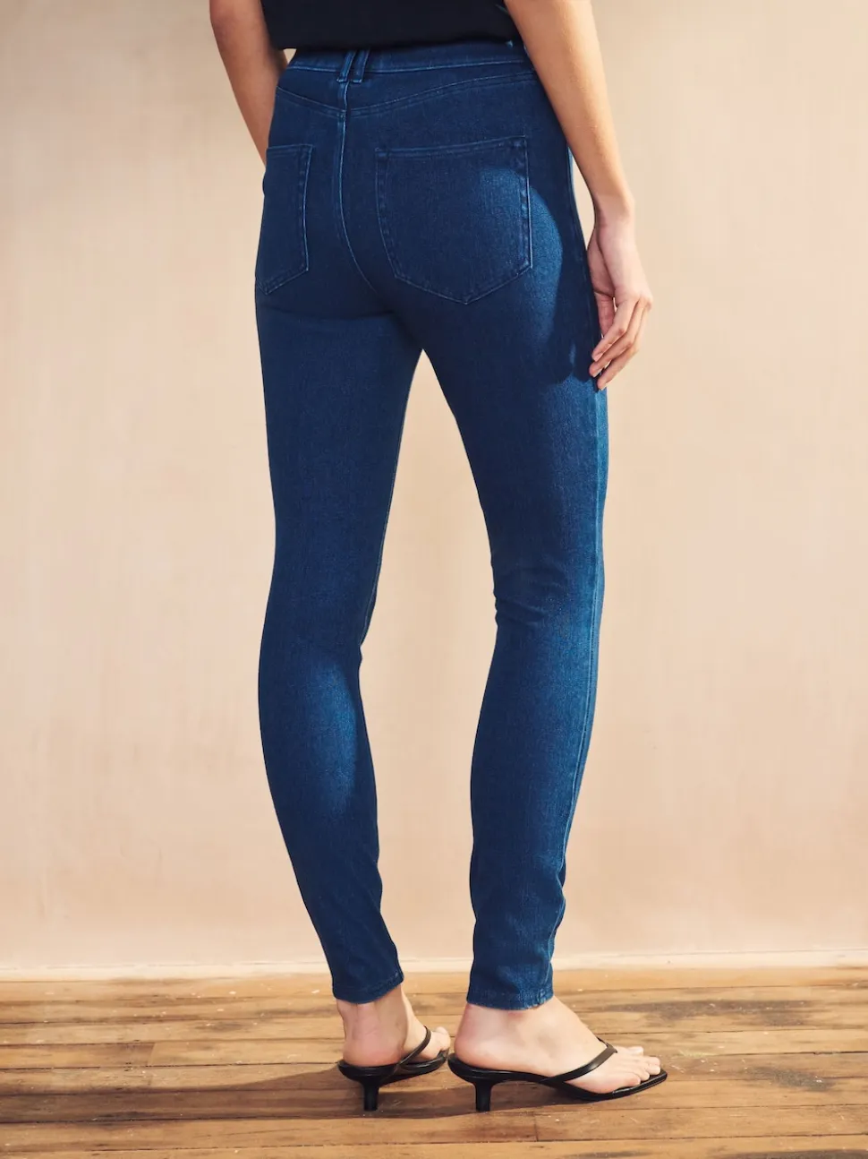 Dark Blue Jersey Denim Leggings