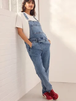 Dark Blue Maternity Denim Dungaree