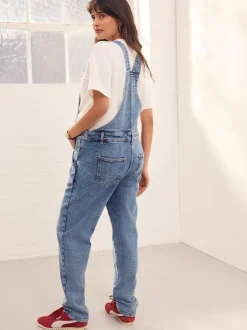 Dark Blue Maternity Denim Dungaree