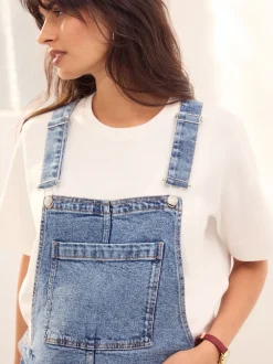 Dark Blue Maternity Denim Dungaree