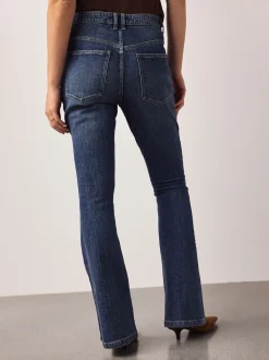 Dark Blue Maternity Denim Flare Jeans