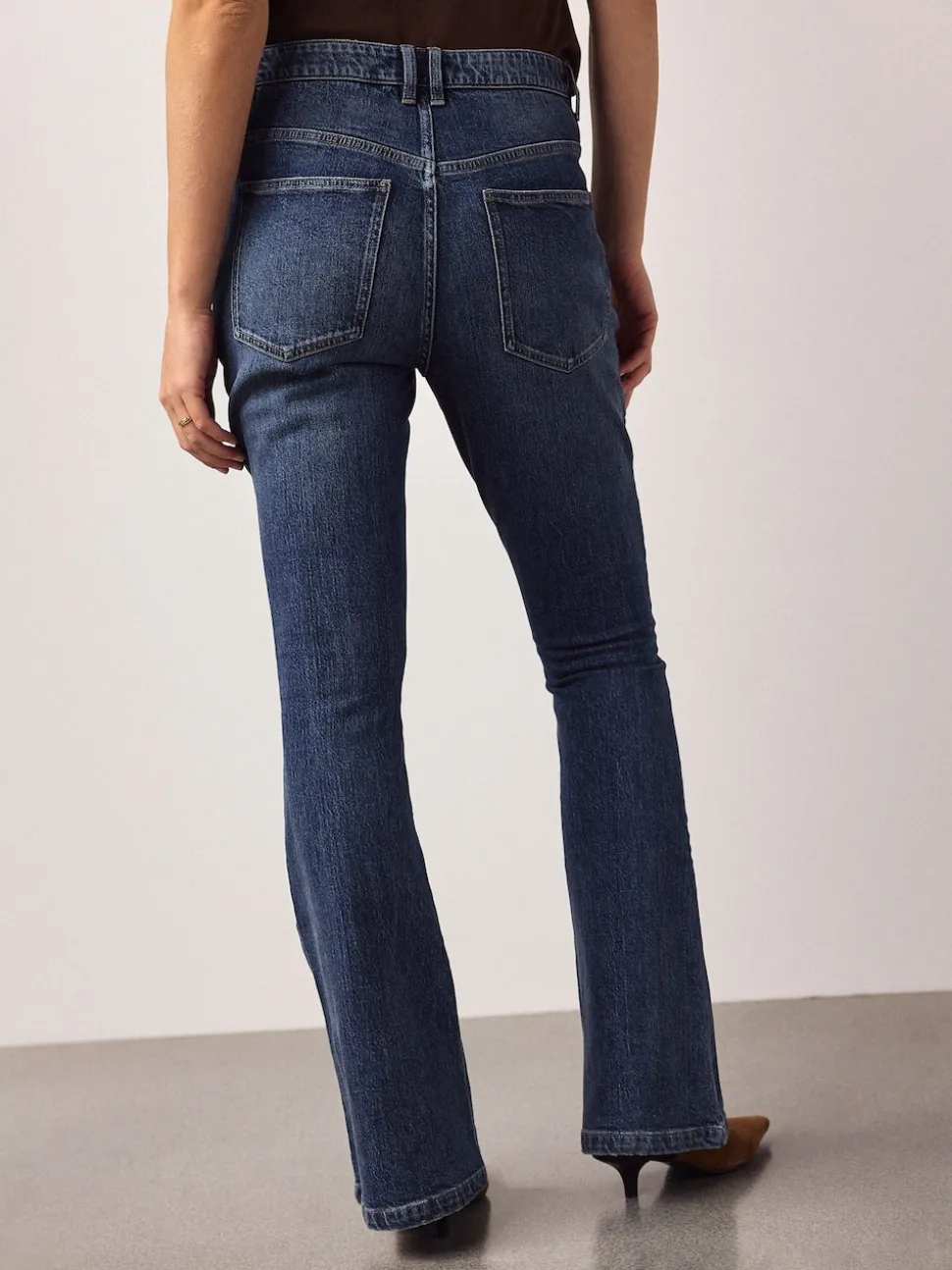 Dark Blue Maternity Denim Flare Jeans