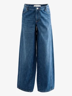 Dark Blue Maternity Wide Leg 100% Cotton Jeans