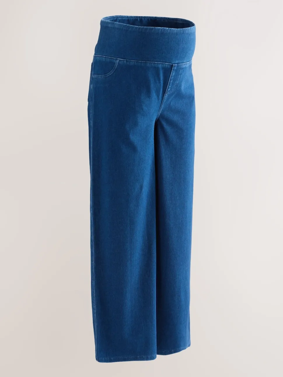 Dark Blue Maternity Wide Leg Denim Leggings