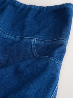 Dark Blue Maternity Wide Leg Denim Leggings