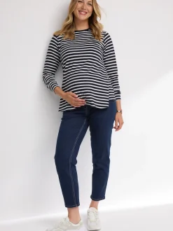 Dark Blue Mom Maternity Denim Jeans