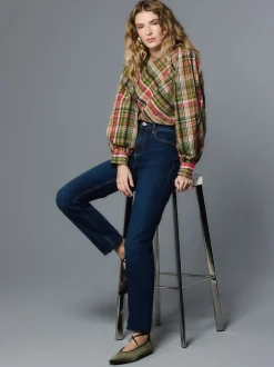 Dark Blue Slim Mid Rise Stretch Jeans