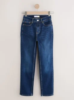 Dark Blue Slim Mid Rise Stretch Jeans