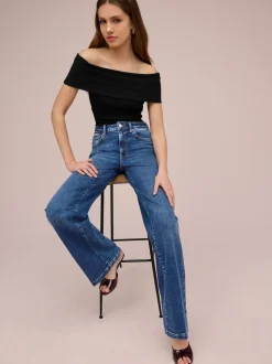 Dark Blue Wide Leg Jeans