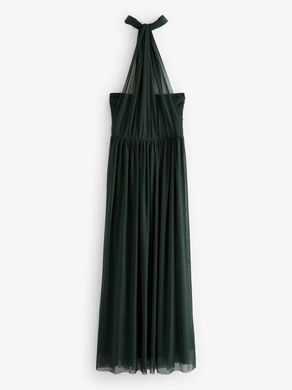 Dark Green Mesh Multiway Wedding Guest Bridesmaid Maxi Dress