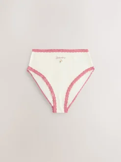 Days of the Week High Waist High Leg Cotton and Lace Knickers 7 Pack