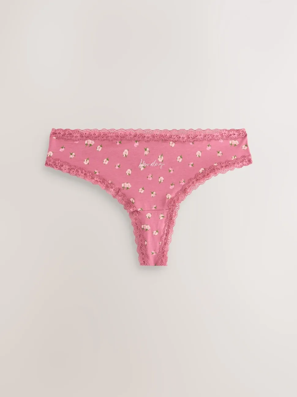 Days of the Week Thong Cotton and Lace Knickers 7 Pack