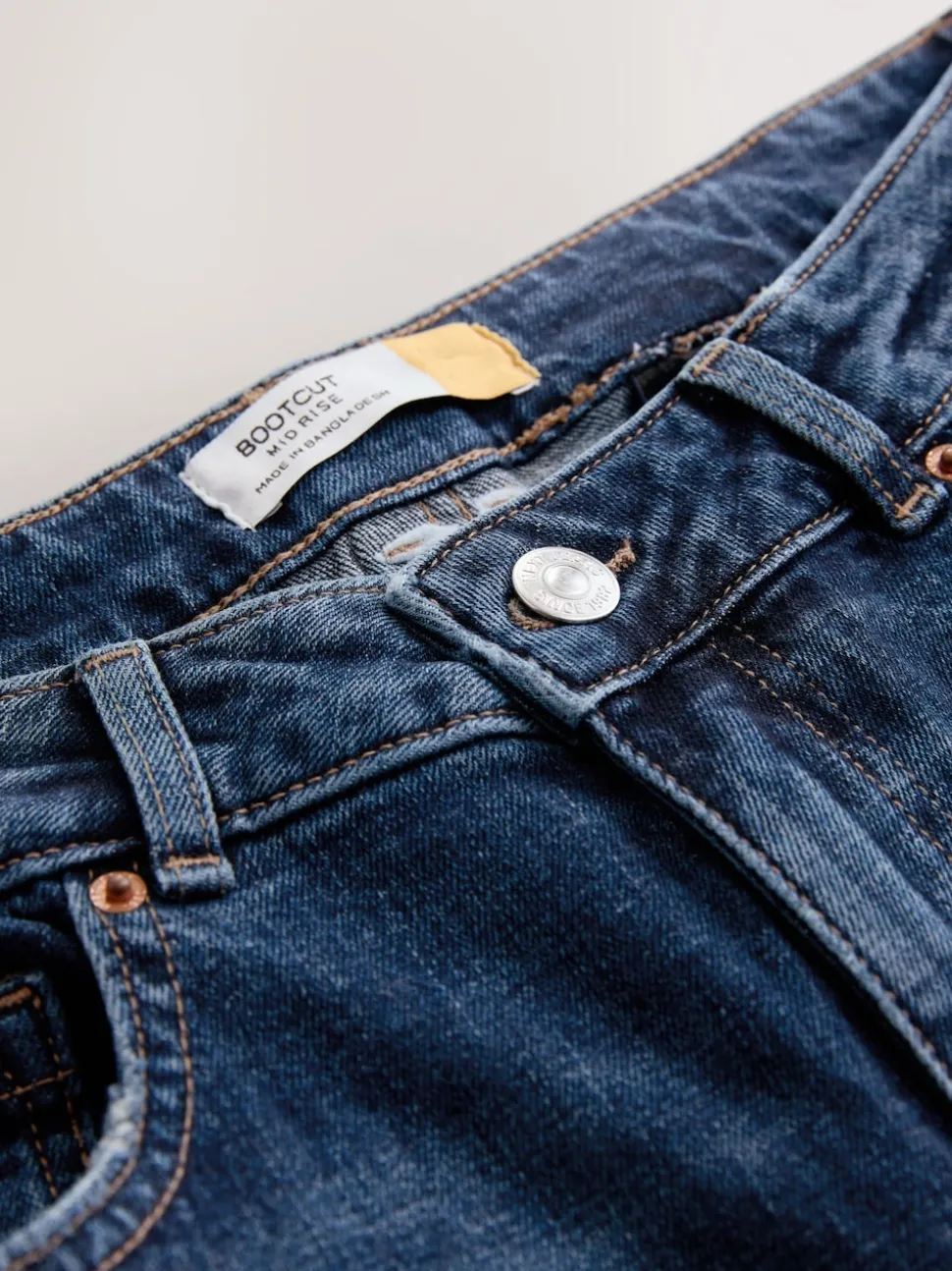 Denim Dark Blue Mid Rise Authentic Bootcut Jeans