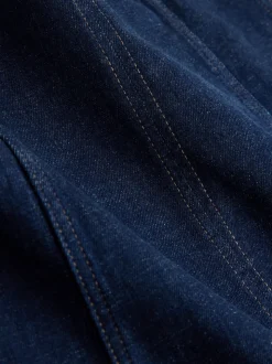 Denim Rinse Hourglass Full Seamed Midi Skirt