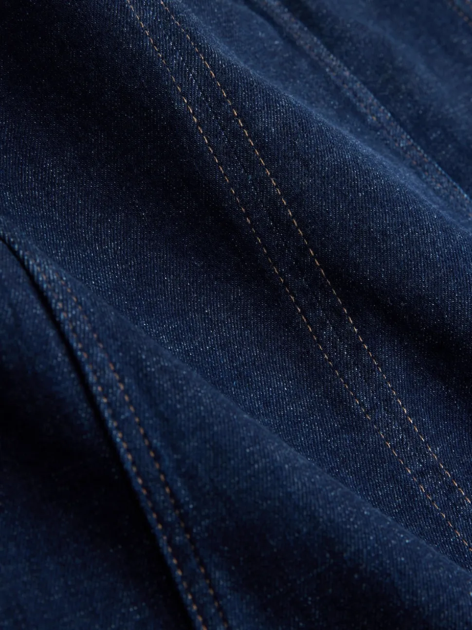 Denim Rinse Hourglass Full Seamed Midi Skirt