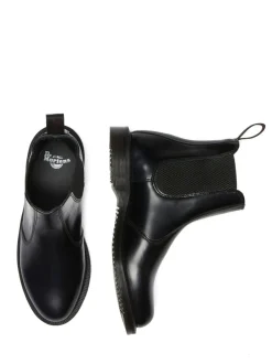 Dr. Martens Black Flora Polished Smooth Chelsea Boots