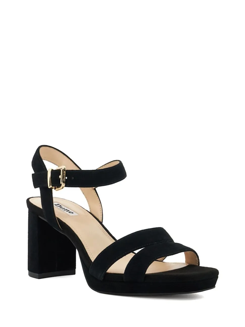 Dune London Black Manifesting Mini Platform Sandals
