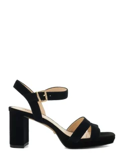Dune London Black Manifesting Mini Platform Sandals