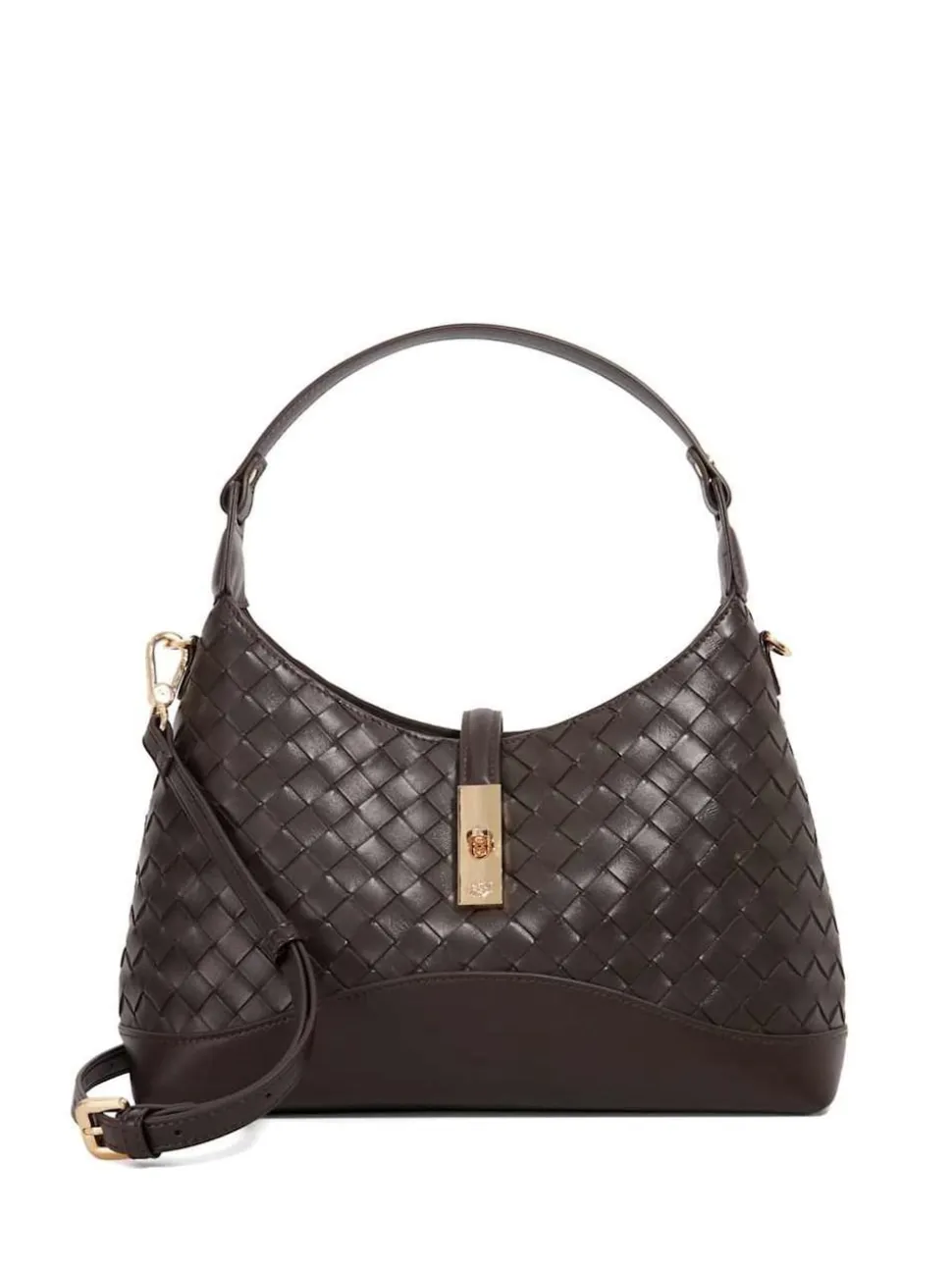 Dune London Brown Dorset Medium Turnlock Shoulder Bag