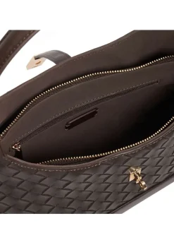 Dune London Brown Dorset Medium Turnlock Shoulder Bag