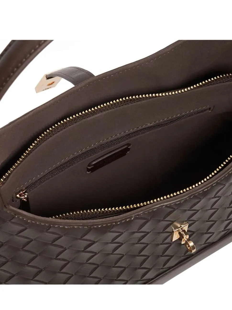 Dune London Brown Dorset Medium Turnlock Shoulder Bag
