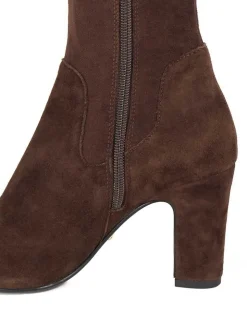 Dune London Brown Standard Fit Simple Stretch Knee High Boots