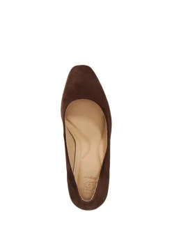 Dune London Brown Wide Fit Arriving Comfort Mid Block Heels