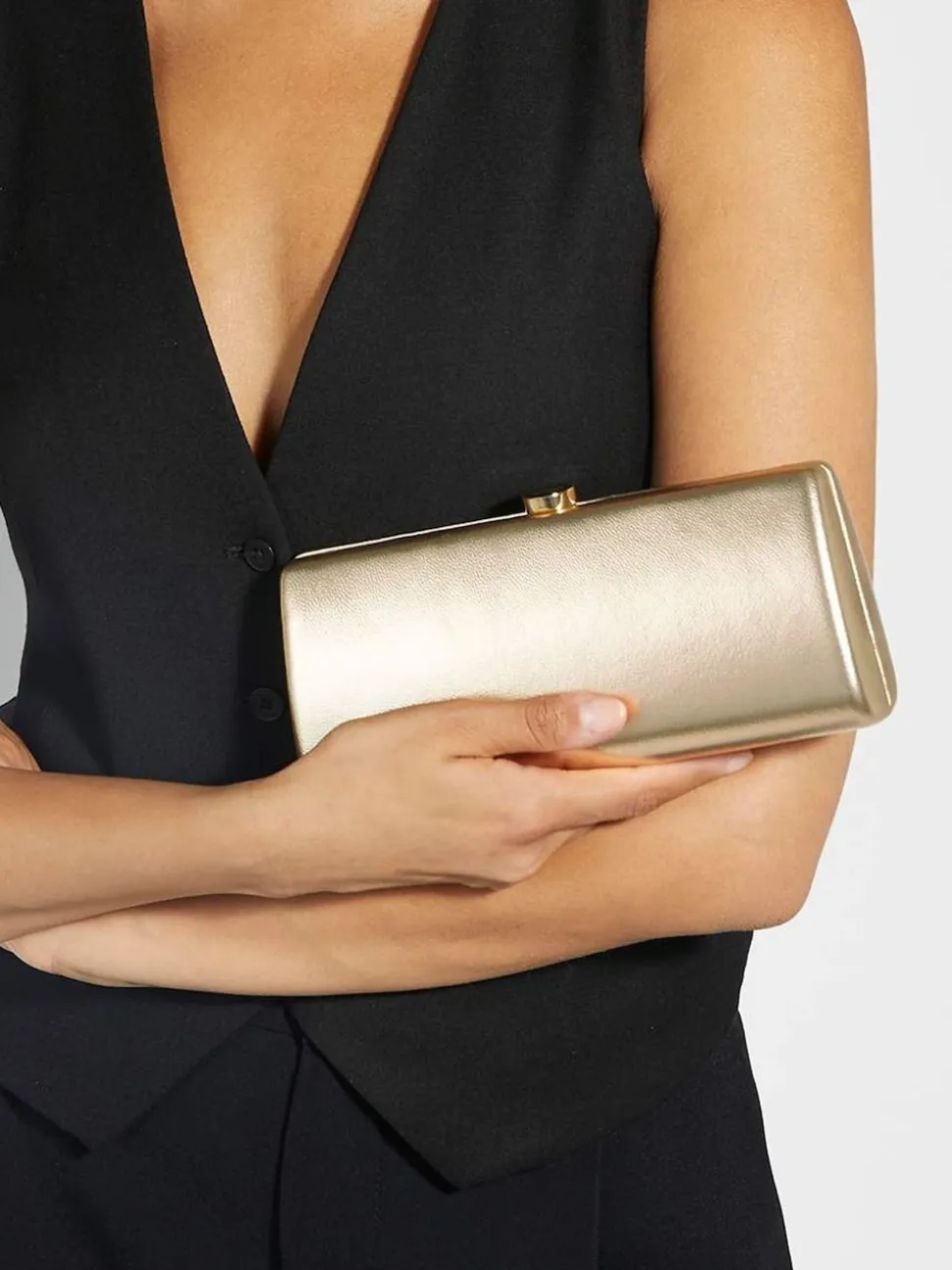 Dune London Gold Belinda Tear Drop Clutch