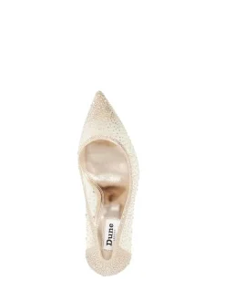Dune London Gold Brightest Embellished Hotfix Court Heels