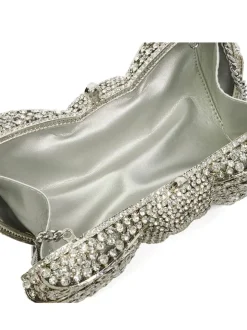 Dune London Silver Enchant Diamante Bow Bag