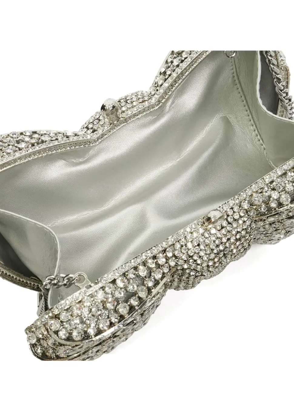 Dune London Silver Enchant Diamante Bow Bag