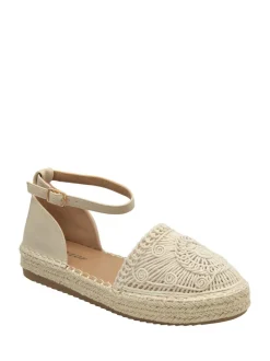 Dunlop Cream Ankle Strap Flatform Shoes