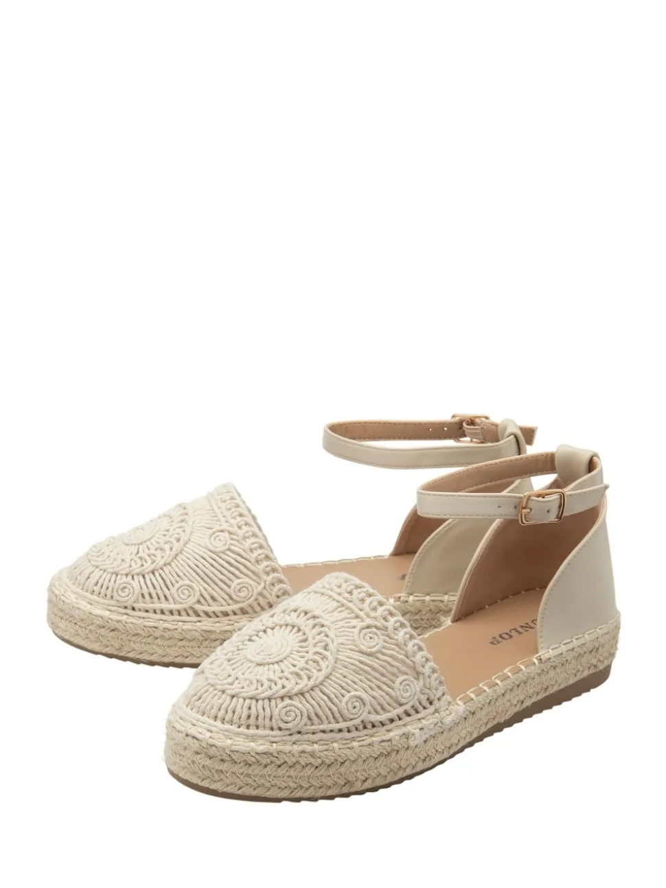 Dunlop Cream Ankle Strap Flatform Shoes