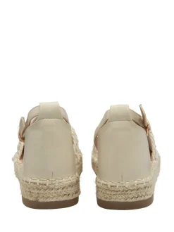 Dunlop Cream Ankle Strap Flatform Shoes