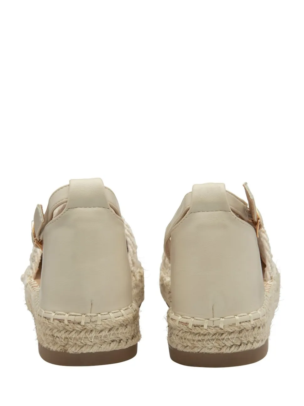 Dunlop Cream Ankle Strap Flatform Shoes