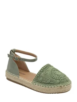 Dunlop Green Ankle Strap Flatform Shoes
